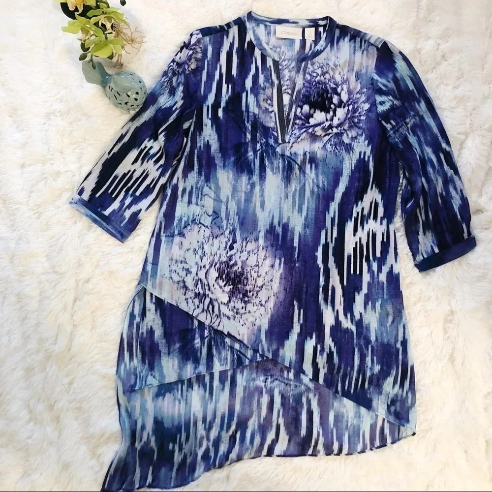 🍁 Chico’s | Asymmetrical Floral Tunic